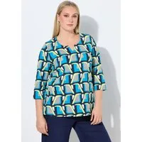 Ulla Popken T-Shirt Shirt A-Linie Tunika-Ausschnitt 3/4-Arm