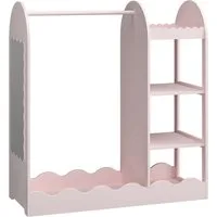 en.casa Garderobenständer, für Kinder »Vestnes« mit Spiegel 100x94x38 cm Cotton Candy