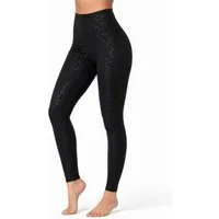 FemmeTone Yogaleggings Sportleggings mit Leo-Muster – Damen Leggings mit hohem Bund Sporthose Yogahose High Waist mit Bauch-weg-Effekt und Stretch