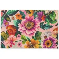 MuchoWow Fußmatte Blumen - Bunt - Rosa, Rechteckig, innen Schmutzfangmatte, Tür, Schmutzfänger Flur, Teppich 60x40 cm