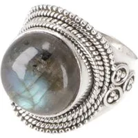 Guru-Shop Silberring Boho Silberring, großer floraler Silberring -..