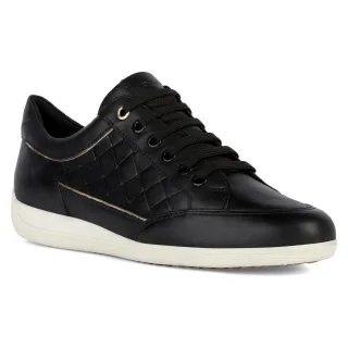 Geox D MYRIA Kunstleder Damenschwarze Turnschuhe