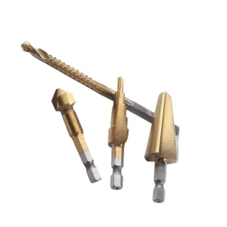 4PC Hex Shank Step Drill Bit Set HSS4241 Saw Drill Bit Countersink Tool Chamfer Cutter 4-12mm 8-20mm Power Tool Accessor