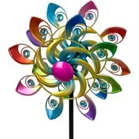 formano Gartenfigur Buntes Windrad Garten Metall Windspiel Windmühle 109 cm