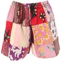 Guru-Shop Hose & Shorts Ethno Patchwork Yogashorts, upcycling.. Hippie, Ethno Style, alternative Bekleidung