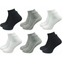 GAWILO Kurzsocken für Damen - Quartersocken in weiß und schwarz - ohne drückende Naht (6 Paar) Schaft etwas länger als bei einer Sneaker Socke, daher kein rutschen