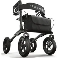 ELONEO Rollator faltbar & leicht, Outdoor Rollator mit Sitz & Luftbereifung, Klick & Go System, feststellbare Bremse, Lufträder