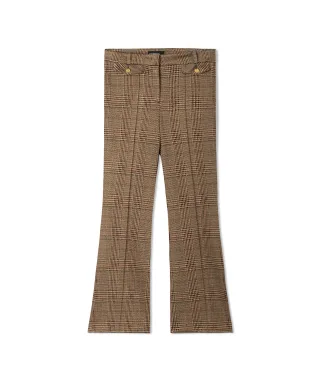 CAMBIO - Fleur cropped check caramello/burgundy - Gr. - 29