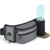 Ledander Leckerlibeutel Leckerlibeutel für Hunde,Bauchtasche für Hunde Zubehör, grau,Freihändige Hüfttasche für Hundetraining & Spaziergang