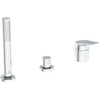 Ideal Standard La Dolce Vita Wannen-3-Loch-Armatur BD670AA für Wannenrand, ohne Auslauf, mit Handbrause-Set, verchromt