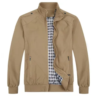 Herren Bomberjacke mit Stehkragen, ¨¹bergangsjacke f¨¹r den Herbst, l?ssige Sportjacke Khaki
