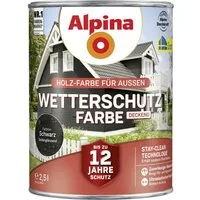 Alpina Holzschutzlasur Alpina Wetterschutzfarbe 2,5 L schwarz