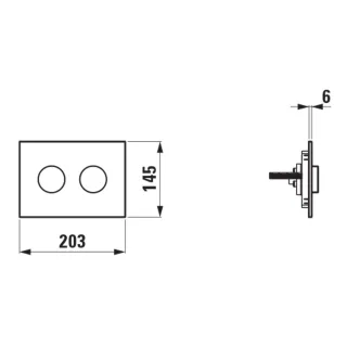 LAUFEN Ineo Betätigungsplatte Groove m. ZweimengenBetätigungsplatte Weiß glänz., H9001171980001 H9001171980001