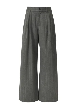 s.Oliver Red Label - Weite gestreifte Hose mit Taschen grau - Gr. - 38