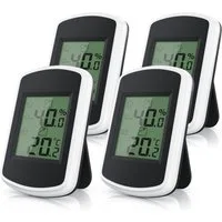 BEARWARE Raumthermometer 4x Digitales Thermo-Hygrometer, Indikator für Gewächshaus, Wohnzimmer, 4-tlg., Hygrometer Thermometer, Temperatur und Luftfeuchtigkeit Messgerät