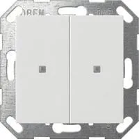 Taster mit Wippe zweifach für Gira One und KNX System 55 glänzend Kunststoff weiß (glänzend), Retail
