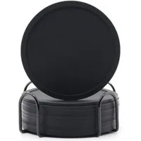 OKWISH Getränkeuntersetzer 12er Gläser Untersetzer Set Glasuntersetzer Tischuntersetzer Rund 10cm, Silikonuntersetzer mit Edelstahl Halter Durchmesser 10 cm aus Silikon, 12-tlg., Rutschfest und Isoliert für Getränke Glas Tassen Bar usw