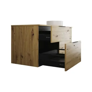 Burgbad Keramik Waschtisch-Set Eqio Eiche Dekor Urban/Alpinweiss, SGUW140RF5662C0001 SGUW140RF5662C0001