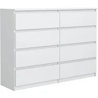 MAGOWA Schubkastenkommode Kommode 120 cm – moderne Kommode mit 8 Schubladen mit Stauraum (ideale Lösung), Breite 120 cm - Höhe 101,5 cm - Tiefe 39 cm