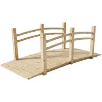 relaxdays Gartensteg Garten Brücke Tannenholz 200 kg, 171.5x75 cm, natur