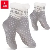 Footstar ABS-Socken Winter Haussocken Damen & Herren 1er oder 2er Kuschelsocken
