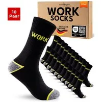 sockenkauf24 Arbeitssocken Herren 10 Paar WORK Socken Arbeitssocken (10-Paar) Verstärkter Fersen- und Zehenbereich, gepolsterte Sohle
