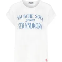Eight2Nine T-Shirt Damen Baumwoll T-Shirt im Marine Look Kurzarmshirt mit maritimen Statement Prints