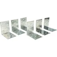 MASTERPROOF PROFESIONAL Winkelverbinder Lochplattenwinkel-Set 60 mm x 60 mm x 40 mm x 2 mm, 6-teilig