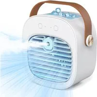 nsihing Tischventilator Geräuscharmer Desktop-Lüfter,Tragbares Klimagerät, Wiederaufladbare Mini-Klimaanlage 5200 mAh, 3 Stufen,6–8 Std Laufzeit