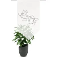 HOME WOHNIDEEN Scheibengardine Fensterbehang SYLIA, Schmetterling, Dreiecksabschlus (1 St), transparent, 100% Polyester
