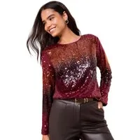 Friends Like These Paillettenshirt Friends Like These Langärmelige Paillettenbluse (1-tlg)
