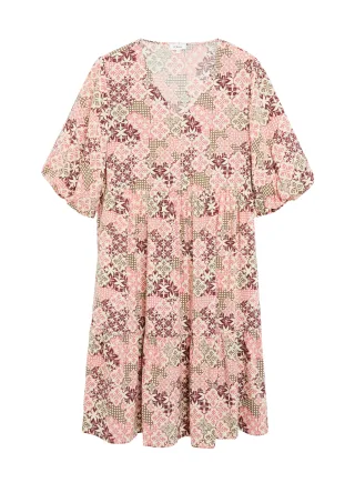 s.Oliver - Kleid rot/creme/mehrfarbig - Gr. - 44