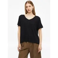 s.Oliver Kurzarmshirt T-Shirt T-Shirt aus Leinenmix mit V-Ausschnitt