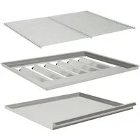 BBQ-Toro Grillrost Set, 60 x 48 cm, mit Flammenblech und Fettwanne für Gastrobräter