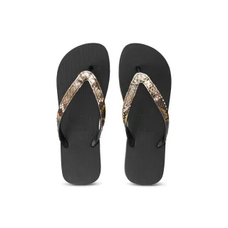 Python Taupe Flip Flop Schwarz