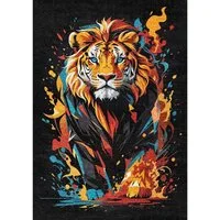 Bamyum Teppich Lions Teppich mit Chenille Druck, Gaming Videospiel Waschbarer Teppich, Einzelstück
