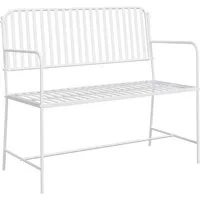 vidaXL Gartenbank Gartenbank Einfarbig Weiß 103,5 x 51,5 x 90 cm Stahl (1-St)