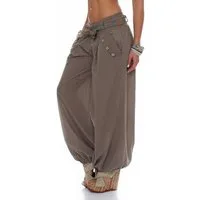 malito more than fashion Haremshose malito Damen Pumphose in Unifarben, leichte Stoffhose, super Freizei mit farblich passendem Stoffgürtel Einheitsgröße