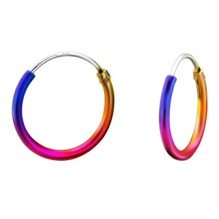 Regenbogen Creolen Ohrringe aus 925 Silber