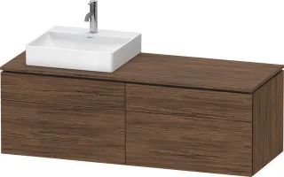 Duravit L-Cube Konsolenwaschtischunterbau wandhängend Nussbaum dunkel Matt 1420x550x482 mm - LC4870L LC4870L21210000