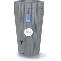 YourCasa Regentonne 210 Liter EcoVase, Bepflanzbar, Wasserhahn, Regenwassertank, Frostsicher, Deckel abnehmbar, 210L