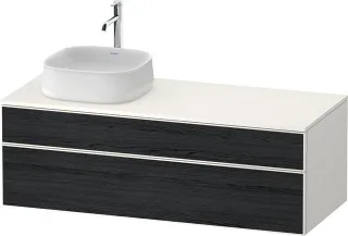 Duravit Zencha Konsolenwaschtischunterbau wandhängend Eiche Schwarz & Weiß Matt & Supermatt 1300x550 ZE4822L16840000