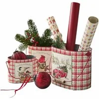 Mirabeau Geschenkband Übertopf 3er Set Fuzzy rot
