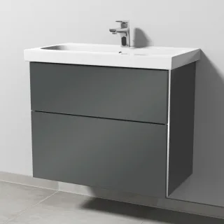 Sanipa 3way Waschtischunterbau zu Geberit iCon Light Waschtisch mit 2 Auszügen, Anthrazit-Glanz BS57279