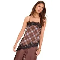 LIPSY Trägertop Lipsy asymmetrische Camisole mit Spitze, Regular (1-tlg)