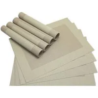 matches21 HOME & HOBBY Platzset Tischsets BORDA 8er Set Beige als Tischuntersetzer, (8-St), Abwaschbare Platzsets als Tischunterlagen für Ess-Tisch Tisch-Deko