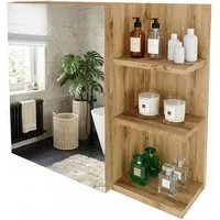 TREND WERK Spiegelschrank Badezimmer mit Ablage & Stauraum (59×16×50 cm Hängender Badezimmerschrank zur Wandmontage mit Regal) – modern & pflegeleicht