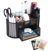 SinLaw Regal-Schreibtisch Schreibtisch-Organizer, Büro-Organizer aus Metall, 9 Sortierfächer (1-St), Mit Schublade und Stifthalter