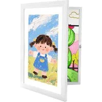 relaxdays Einzelrahmen Kinder Bilderrahmen A4 zum Befüllen, weiß