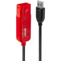 USB 2.0 Aktivverlängerungskabel Pro, USB-A Stecker > USB-A Buchse schwarz/rot, 8 Meter